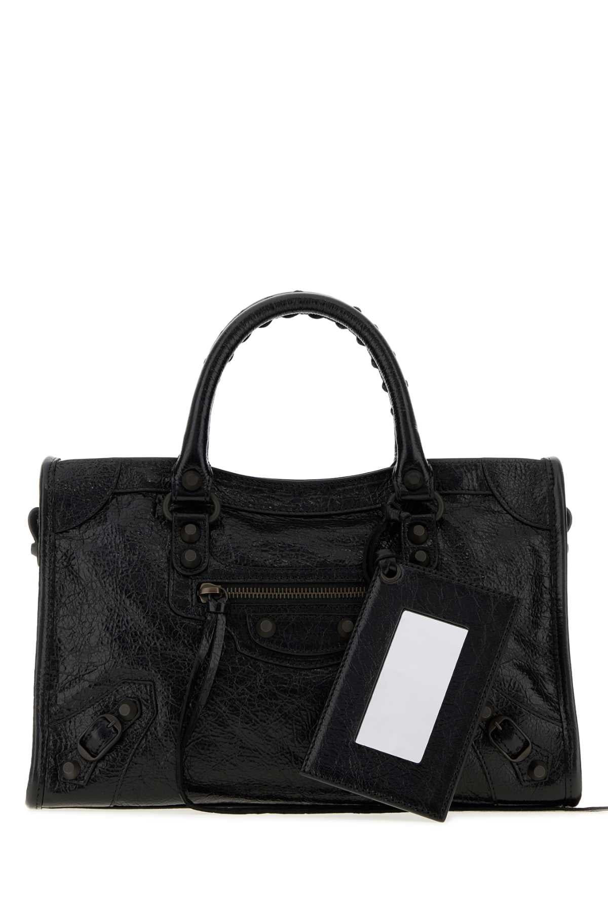 Balenciaga Women Black Leather Small Le City Handbag