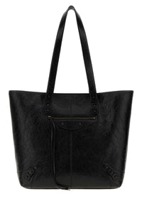 Balenciaga Men Black Leather Le City Shopping Bag