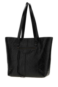 Balenciaga Men Black Leather Le City Shopping Bag