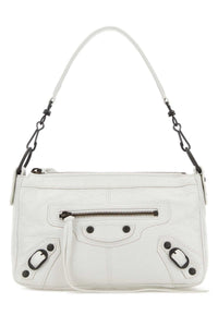 BALENCIAGA Balenciaga Women White Leather Mini Le City Moto Shoulder Bag