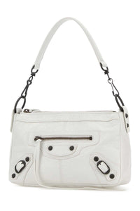BALENCIAGA Balenciaga Women White Leather Mini Le City Moto Shoulder Bag