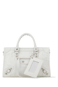 BALENCIAGA Balenciaga Women White Leather Small Le City Handbag