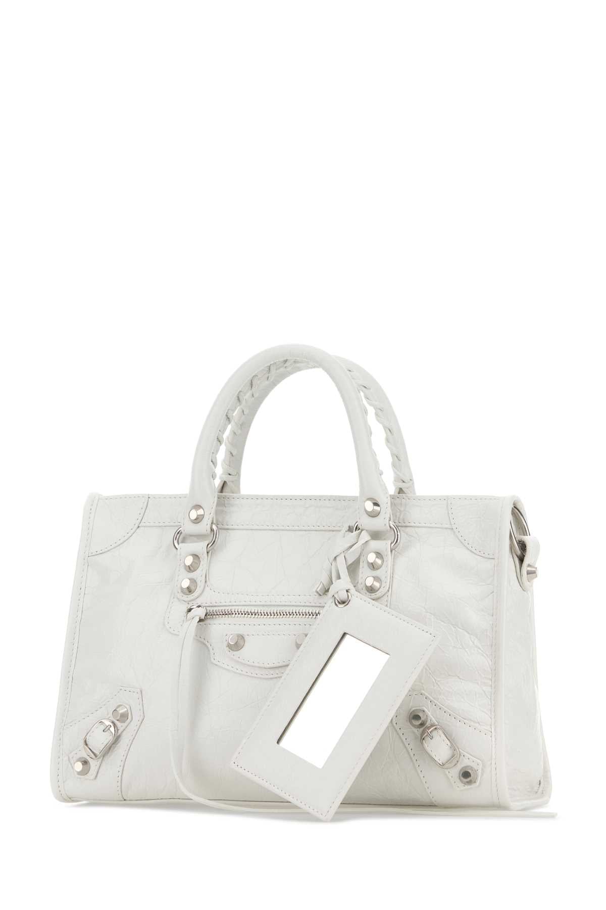 BALENCIAGA Balenciaga Women White Leather Small Le City Handbag