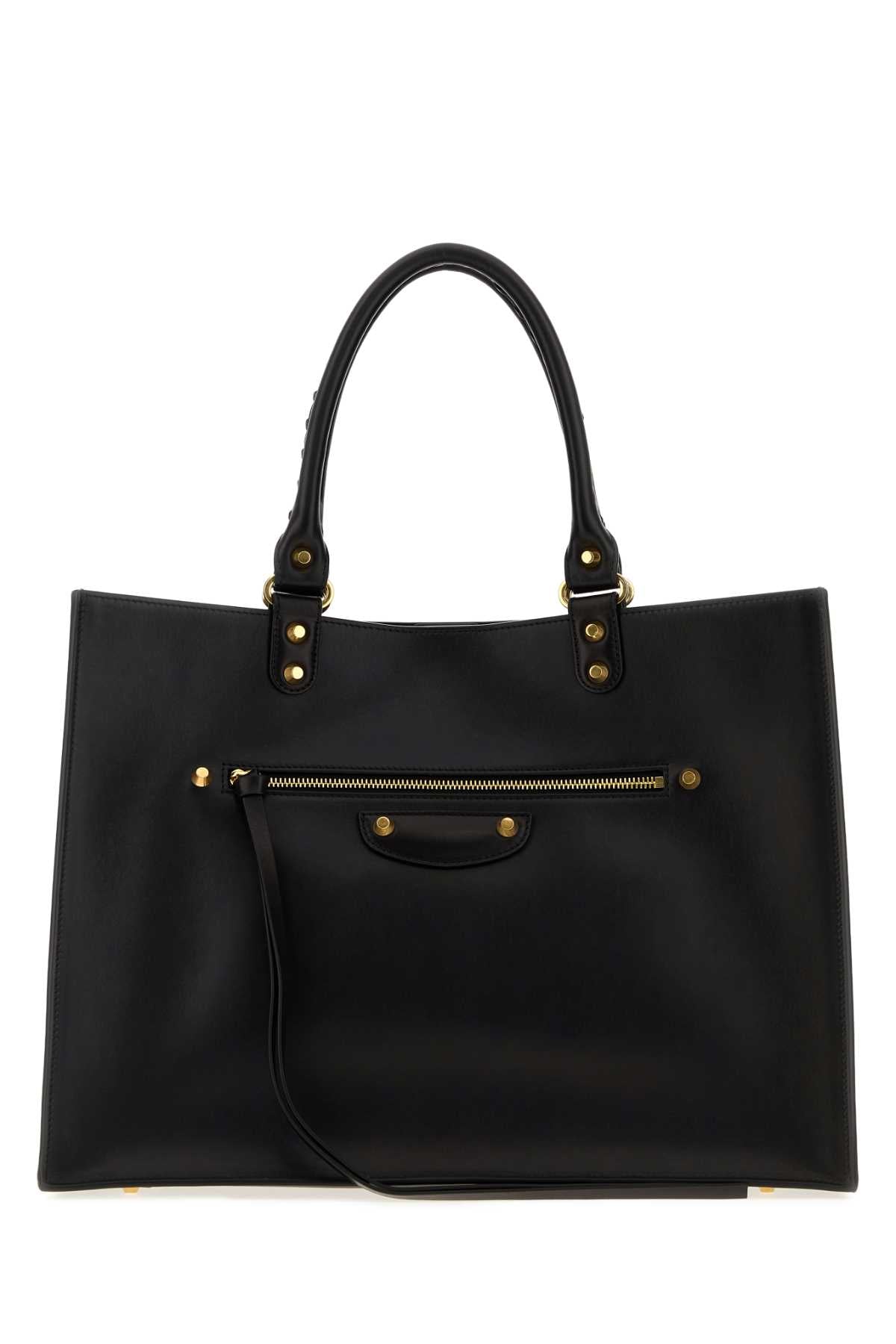 Balenciaga Women Black Leather Large Le City Sleek Handbag