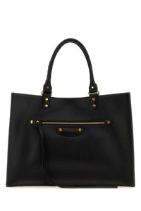Balenciaga Women Black Leather Large Le City Sleek Handbag