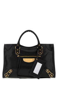 Balenciaga Women Black Leather Medium Le City Uptown Handbag