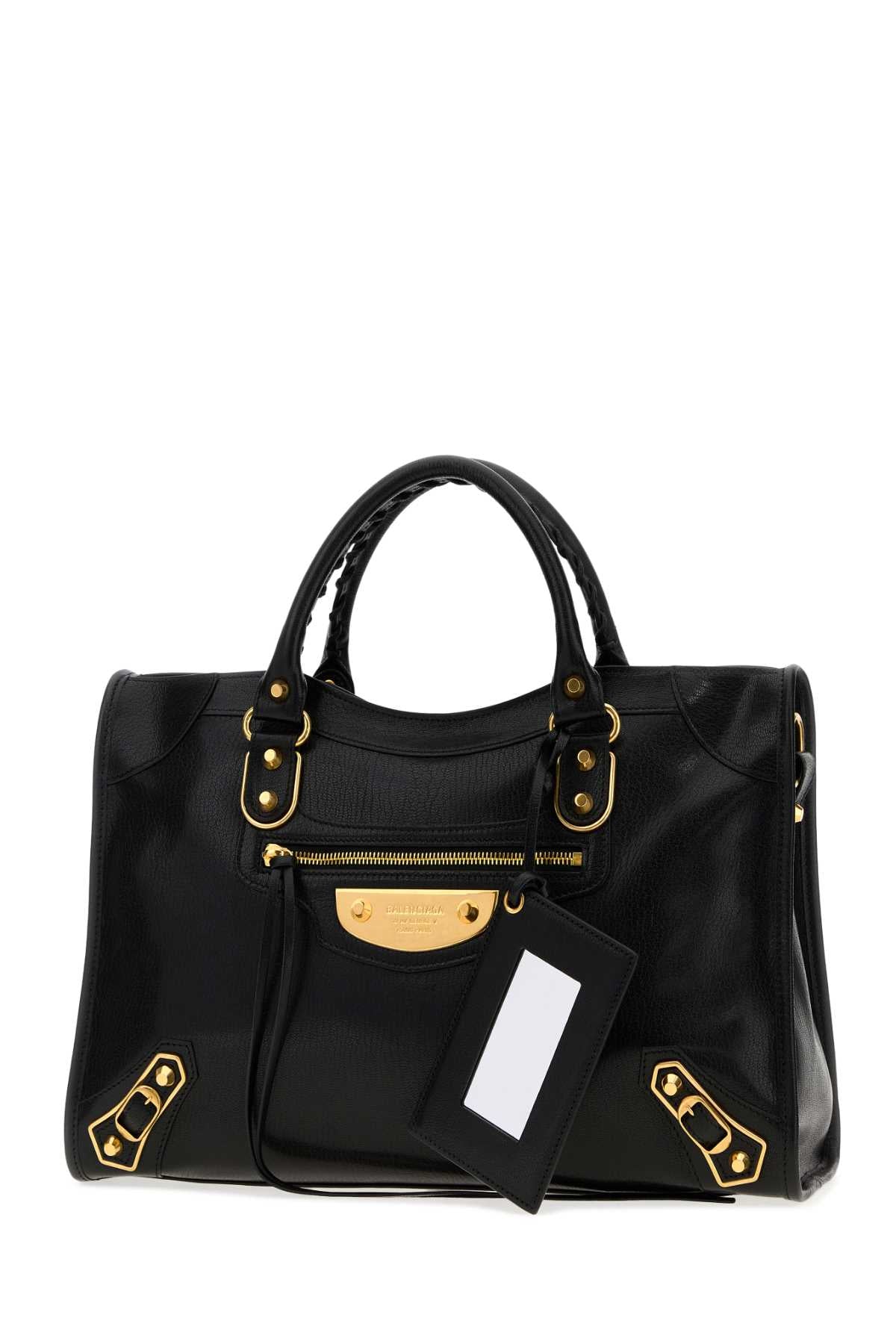 Balenciaga Women Black Leather Medium Le City Uptown Handbag