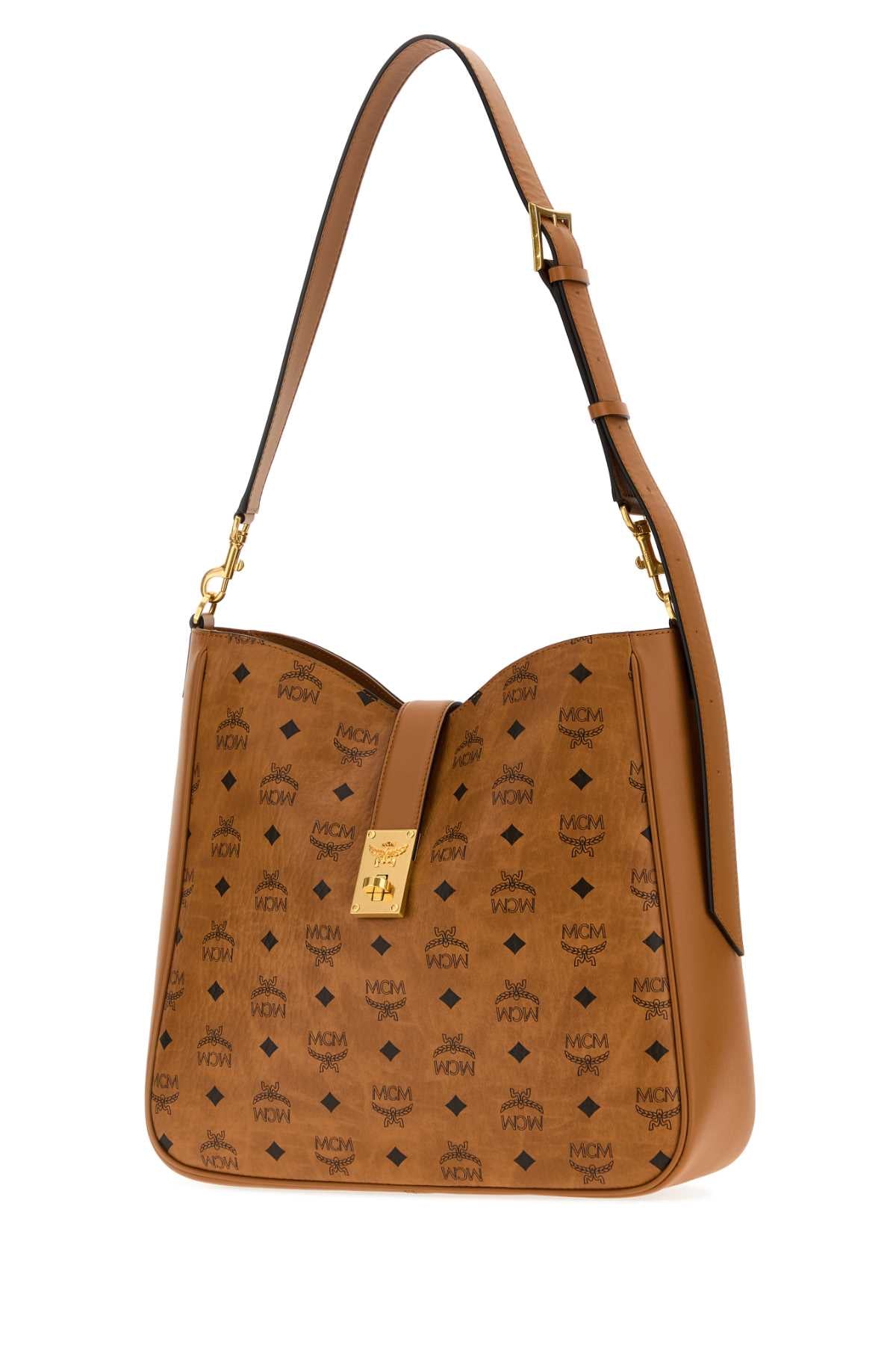 Mcm Unisex Printed Canvas Tracy Shopping Bag