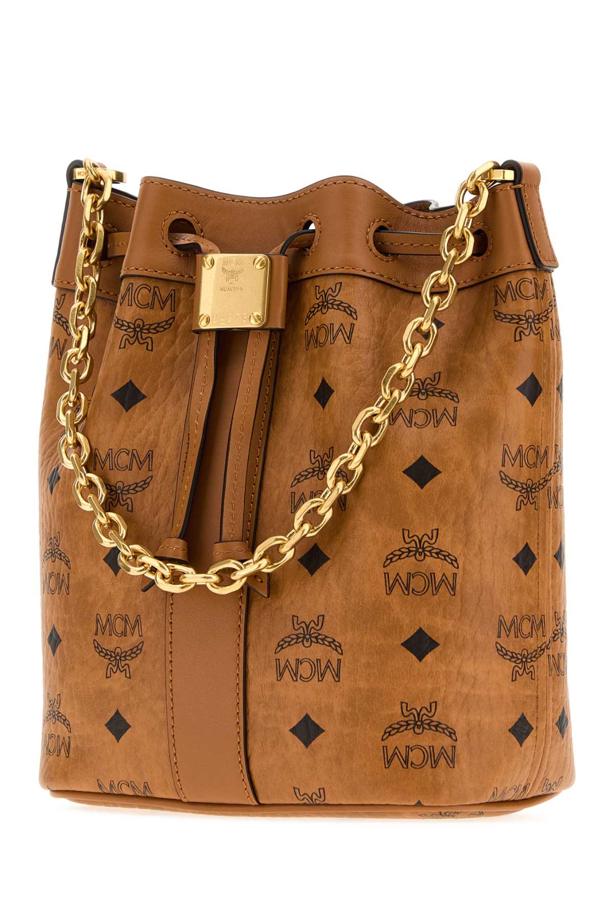 MCM Mcm Unisex Printed Canvas Dessau Bucket Bag