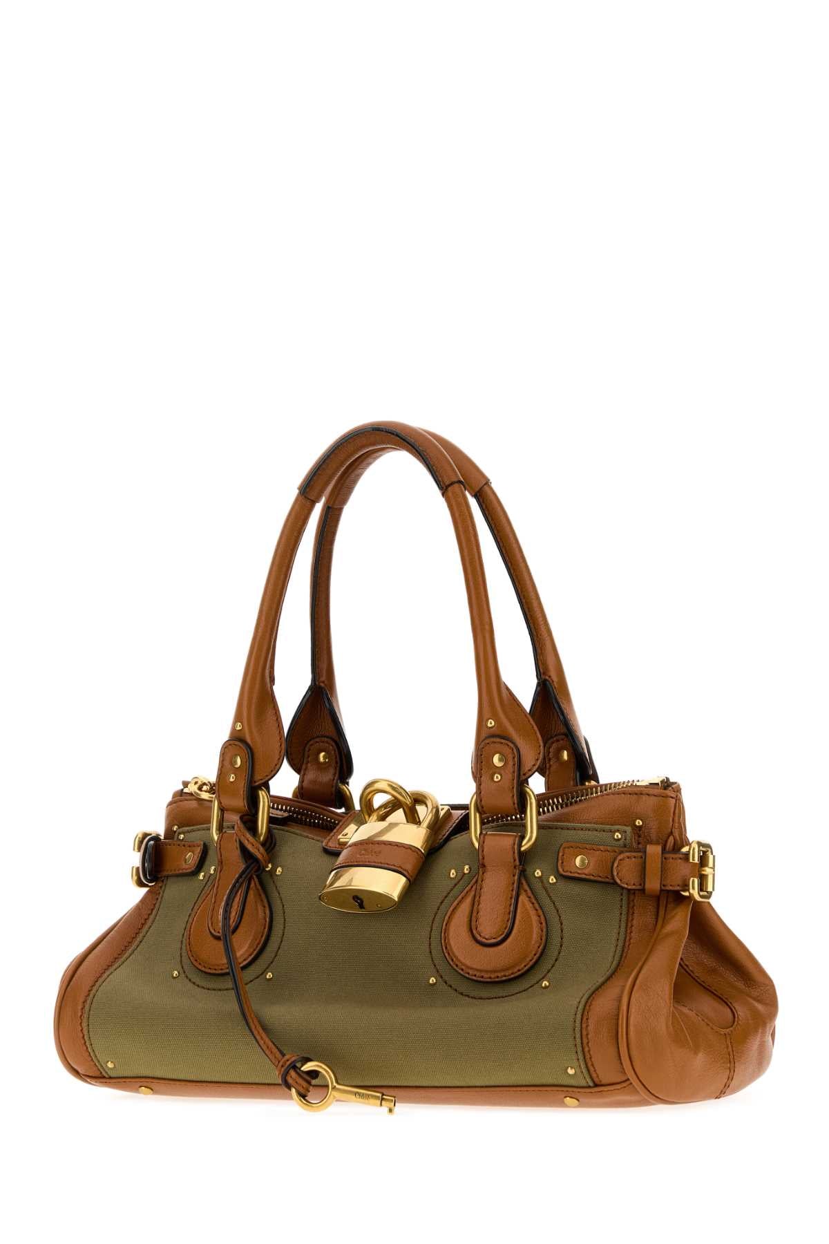 CHLOE Chloe Women Two-Tone Canvas And Leather Paddington Shoulder Bag