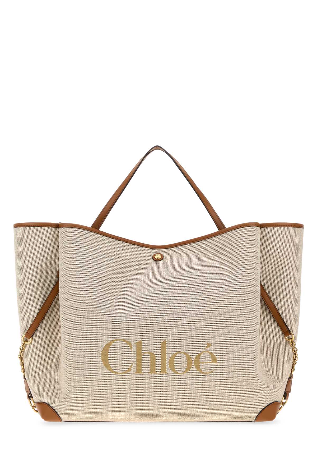 CHLOE Chloe Women Beige Canvas Chloe Clover Shopping Bag