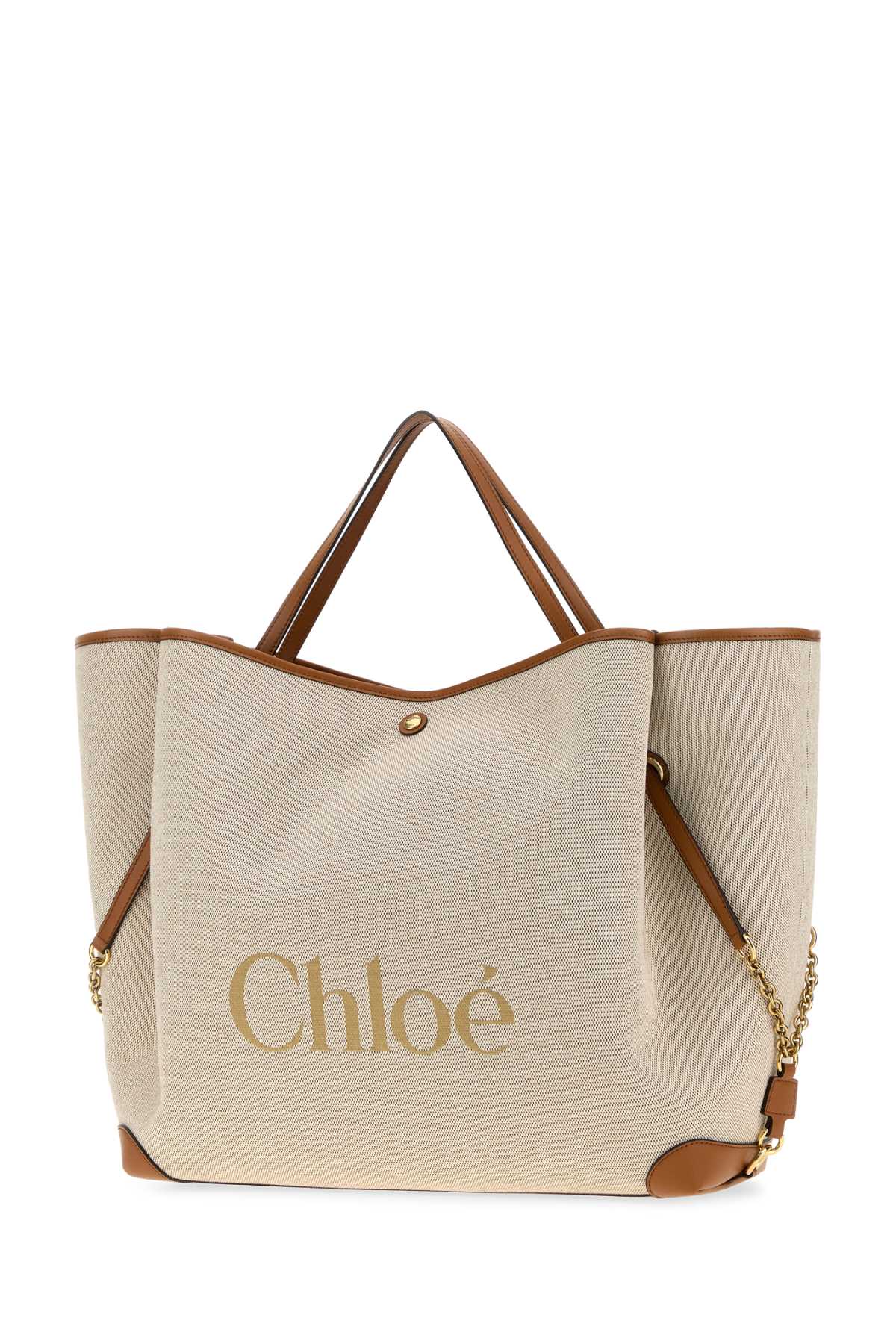 CHLOE Chloe Women Beige Canvas Chloe Clover Shopping Bag