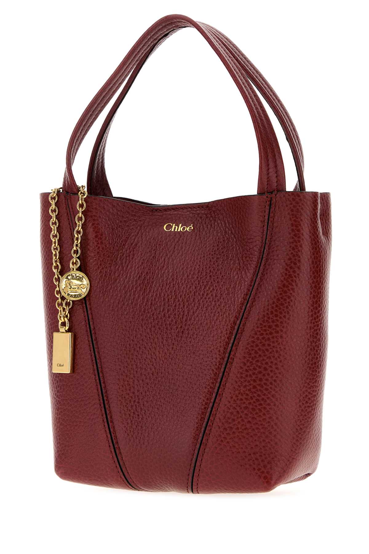 Chloe Women Tiziano Red Leather Small Spin Shopping Bag