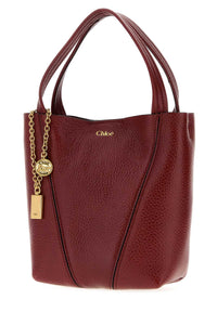 Chloe Women Tiziano Red Leather Small Spin Shopping Bag