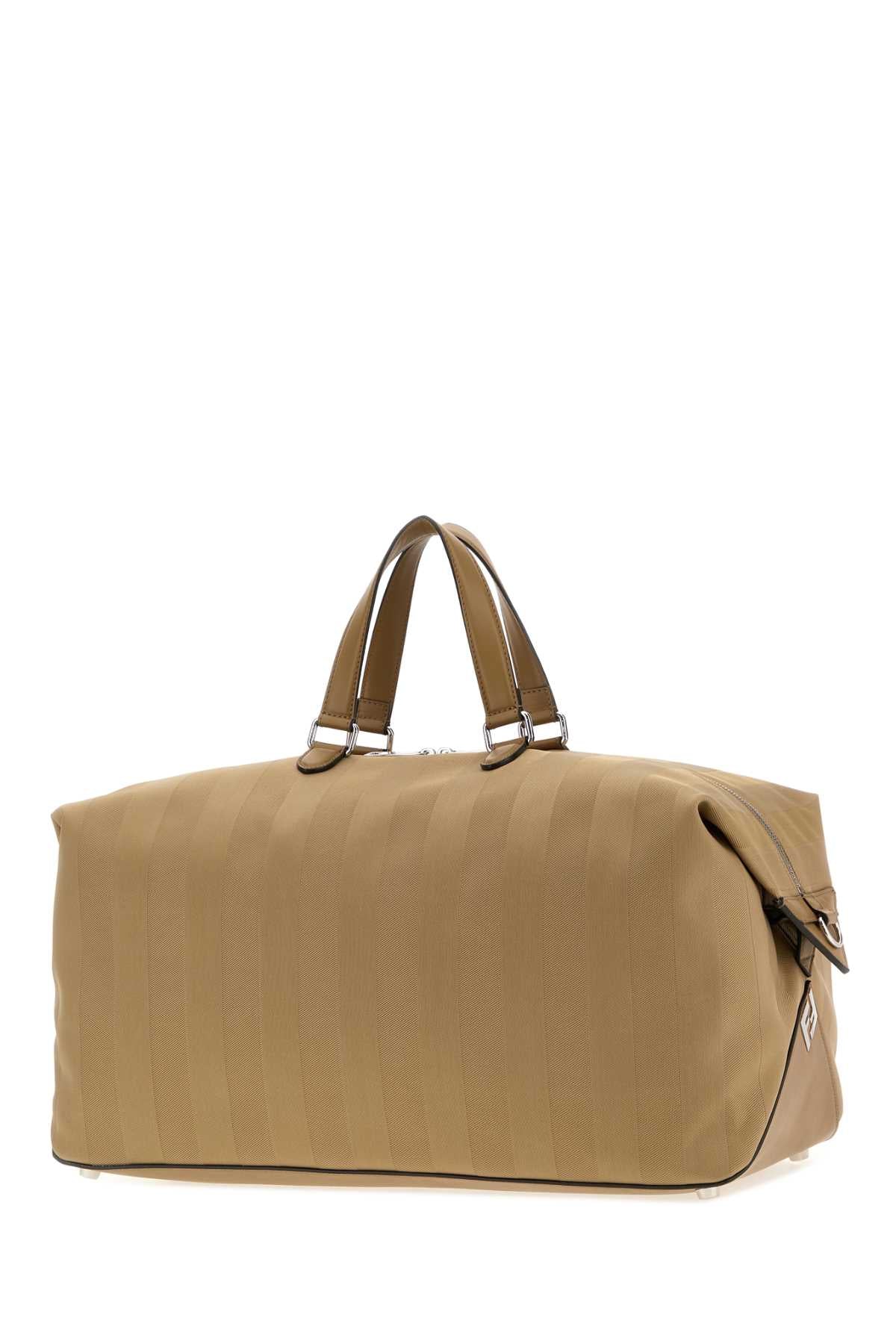 Fendi Men Beige Canvas Fendi Lui 48 Travel Bag