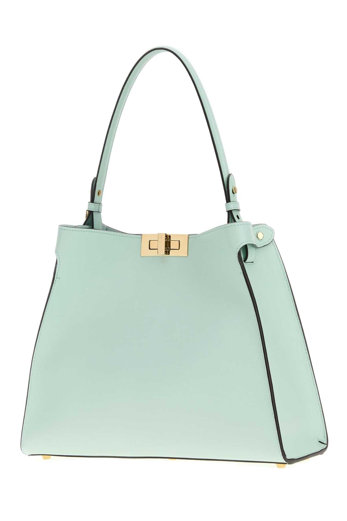 Fendi Women Mint Green Leather Medium Fendi Way Handbag