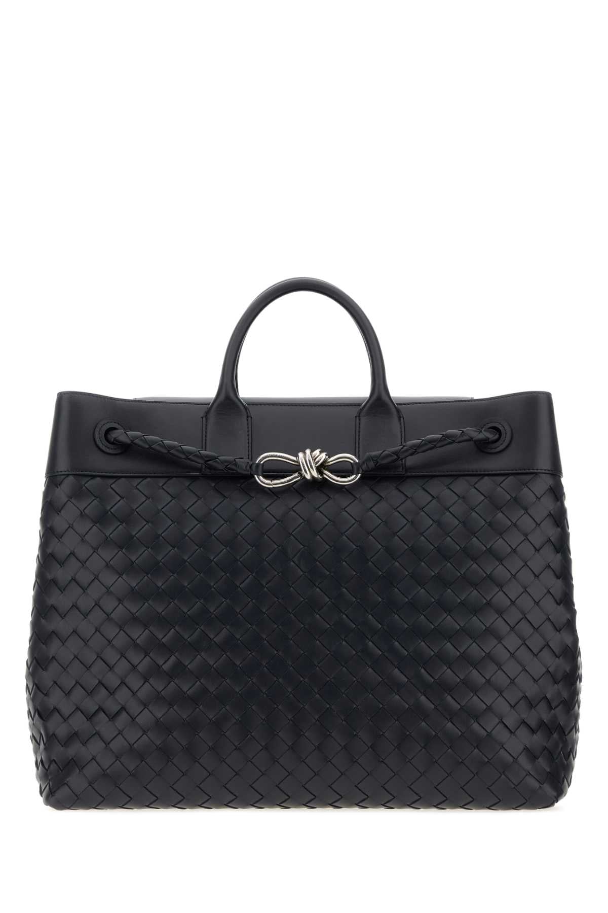 Bottega Veneta Men Midnight Blue Leather Andiamo Travel Bag