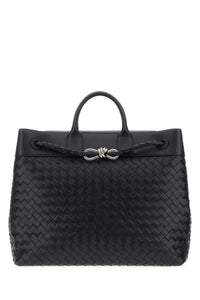 Bottega Veneta Men Midnight Blue Leather Andiamo Travel Bag