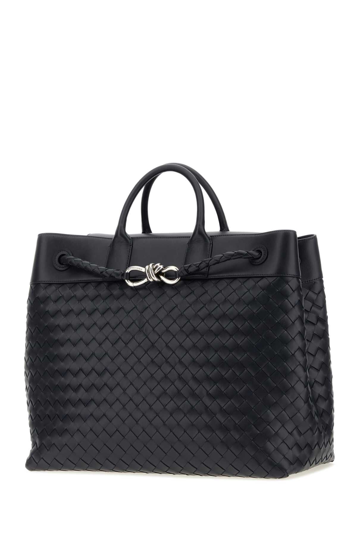 Bottega Veneta Men Midnight Blue Leather Andiamo Travel Bag