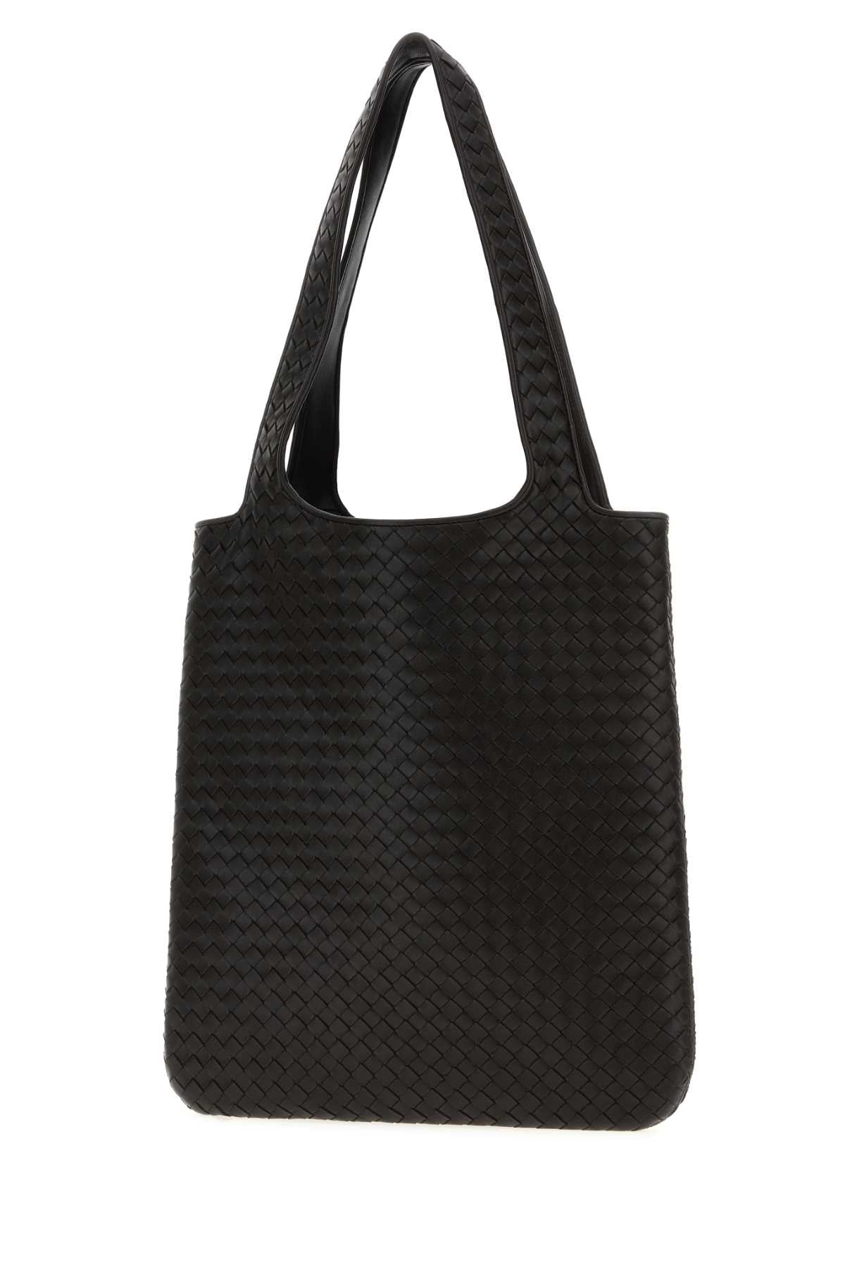 Bottega Veneta Men Dark Brown Leather Veneto Shoulder Bag