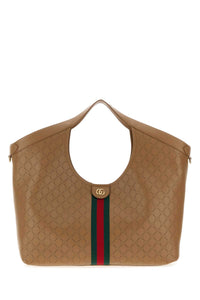 Gucci Women Camel Leather Large Gucci Giglio Shopping Bag