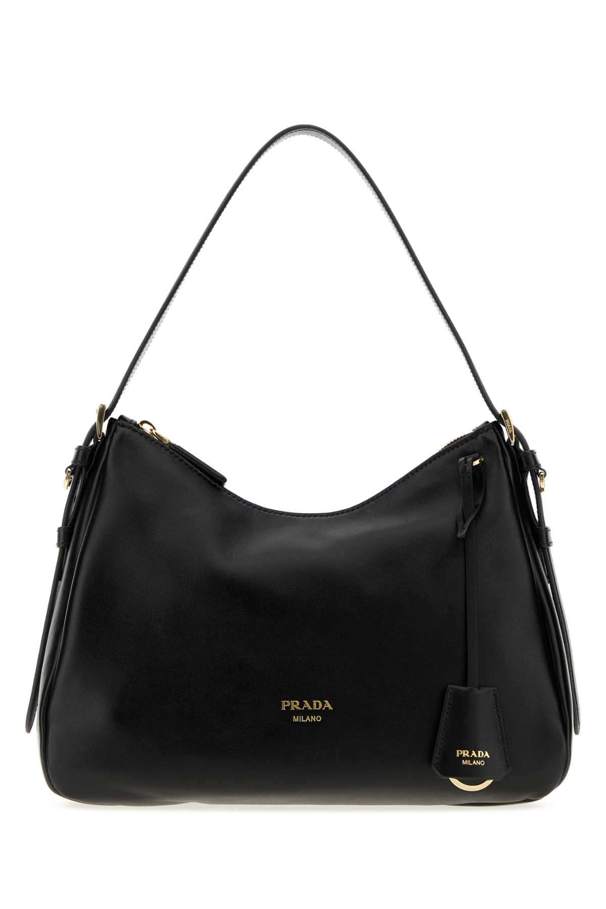 Prada Women Black Leather Shoulder Bag