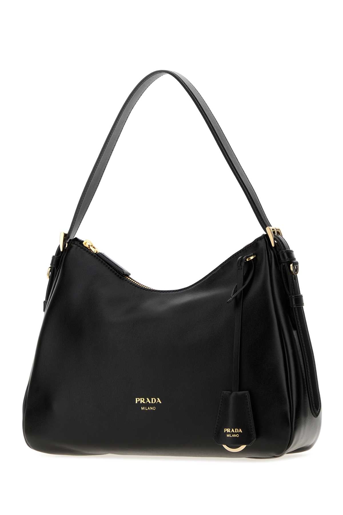 Prada Women Black Leather Shoulder Bag