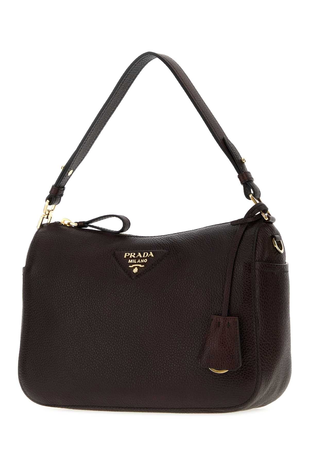 PRADA Prada Women Dark Brown Leather Medium Shoulder Bag