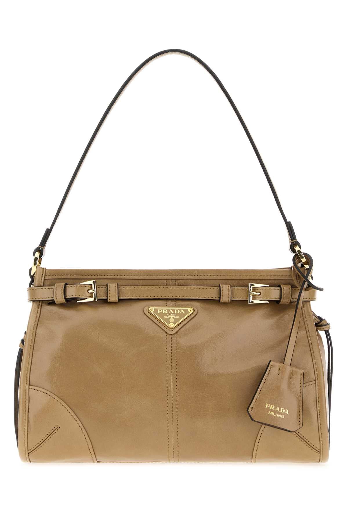 PRADA Prada Women Beige Leather Prada Bonnie Shoulder Bag