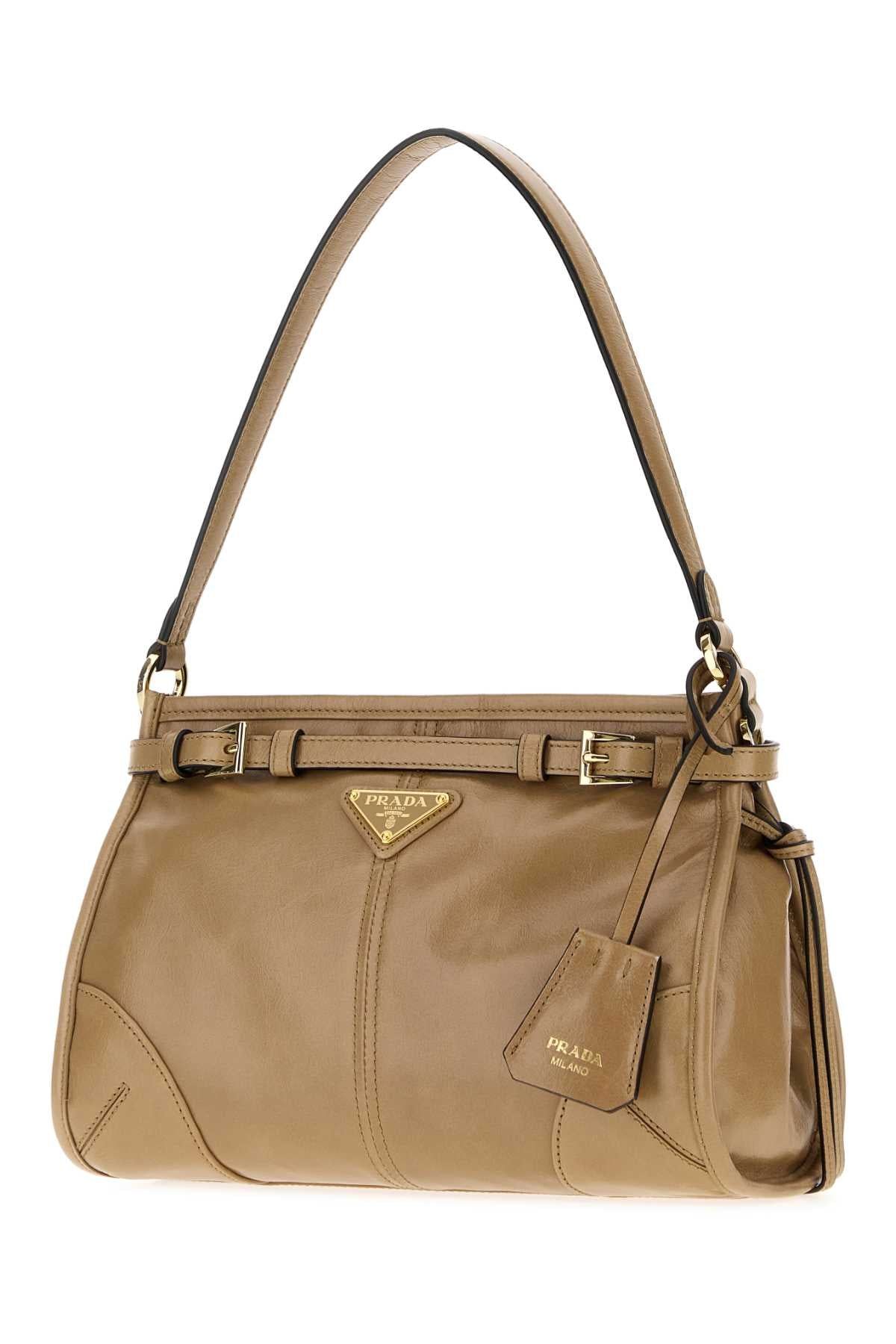 PRADA Prada Women Beige Leather Prada Bonnie Shoulder Bag