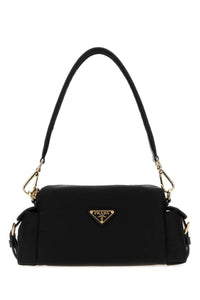 Prada Women Black Canvas Shoulder Bag
