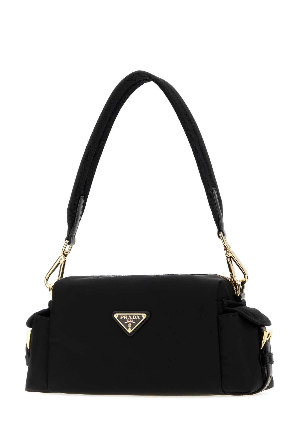 Prada Women Black Canvas Shoulder Bag