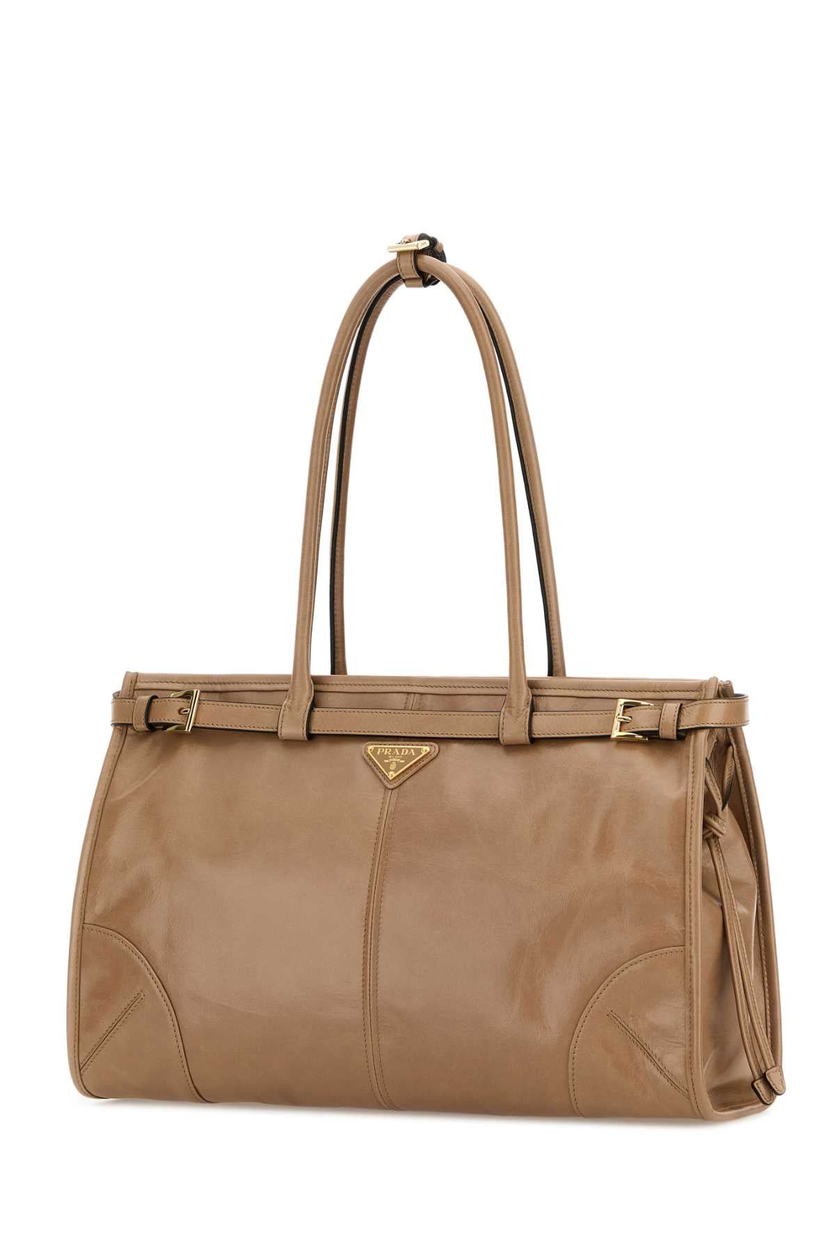 Prada Women Beige Large Prada Bonnie Shoulder Bag