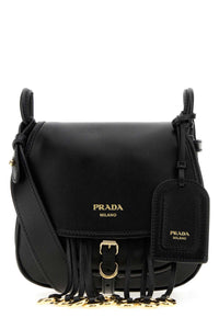 Prada Women Black Leather Crossbody Bag