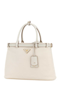 Prada Women Ivory Canvas Shopping Bag