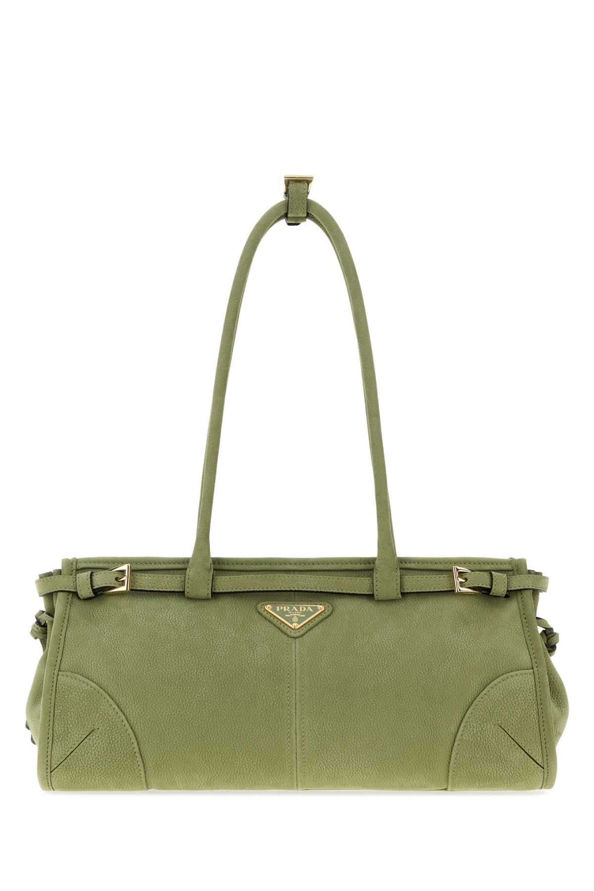 Prada Women Green Nabuk Prada Bonnie Shoulder Bag