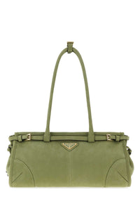 Prada Women Green Nabuk Prada Bonnie Shoulder Bag