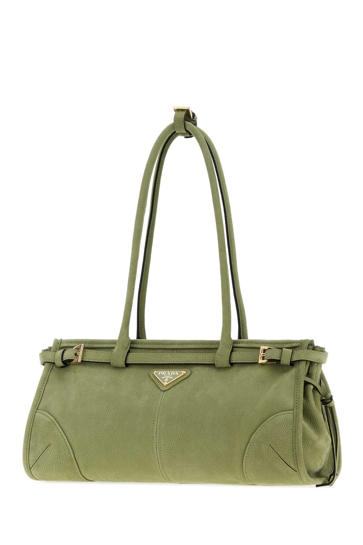 Prada Women Green Nabuk Prada Bonnie Shoulder Bag