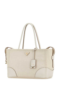 Prada Women White Canvas Large Shopping Bag