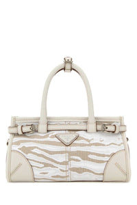 Prada Women Printed Canvas Small Prada Bonnie Handbag