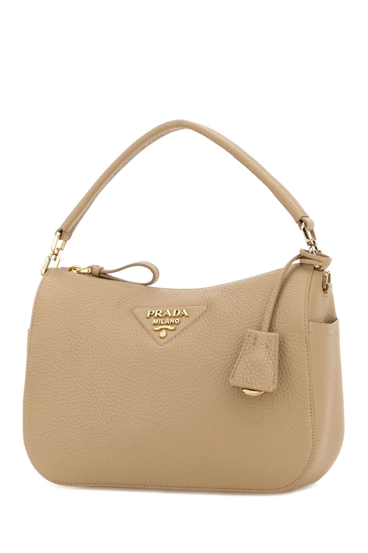 Prada Women Beige Leather Small Handbag