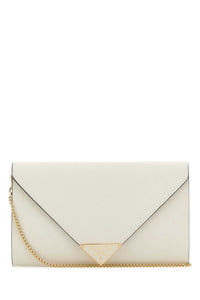 Prada Women Ivory Leather Mini Crossbody Bag