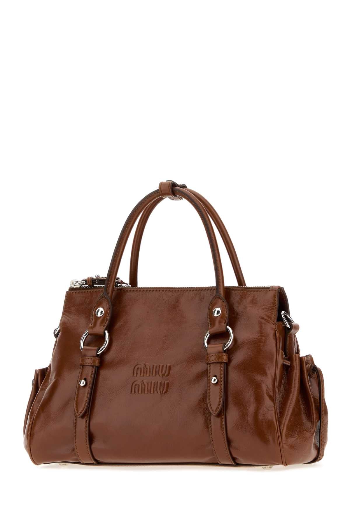 Miu Miu Women Camel Leather Handbag