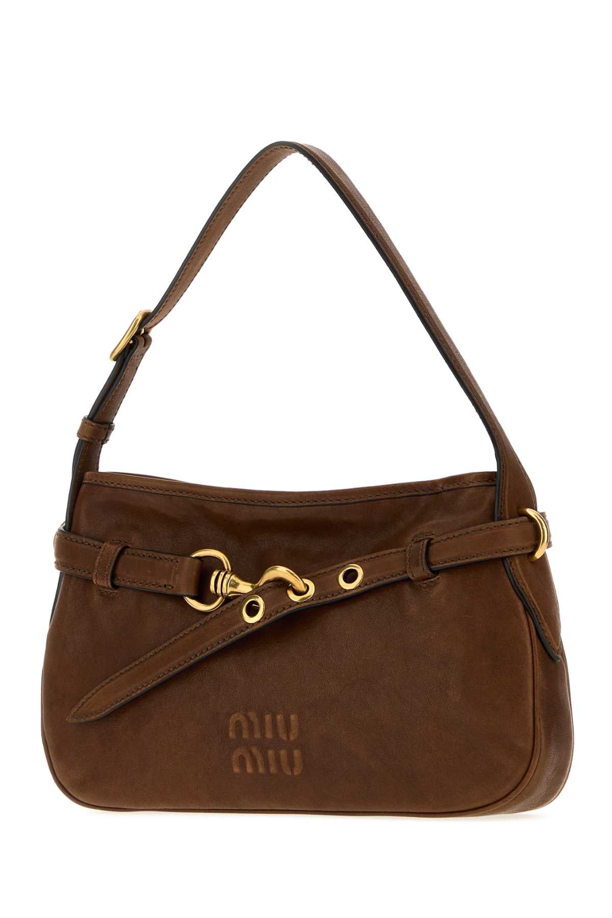 MIU MIU Miu Miu Women Brown Nappa Leather Aventure Shoulder Bag