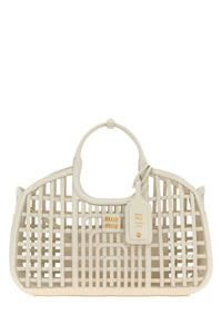 Miu Miu Women Chalk Leather Shopping Bag