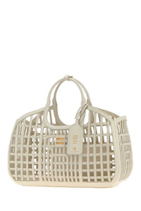 Miu Miu Women Chalk Leather Shopping Bag