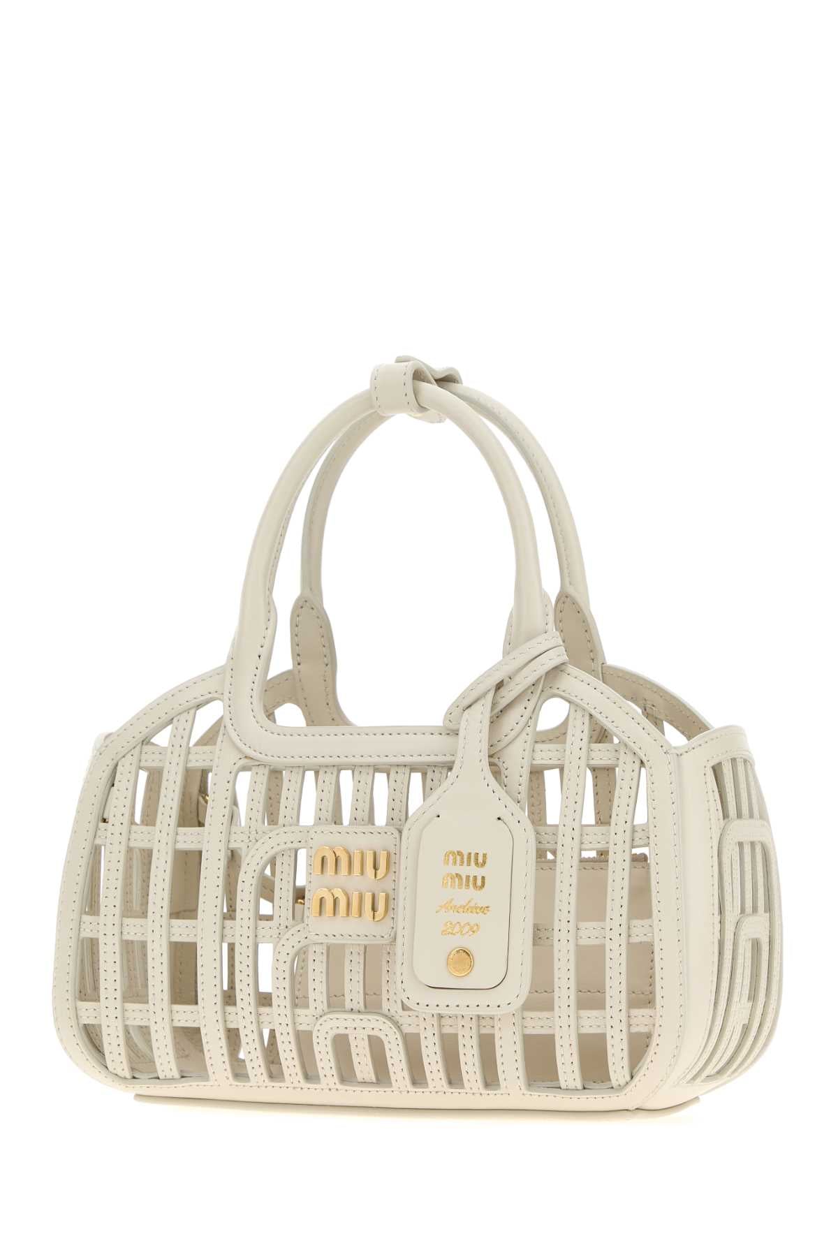 Miu Miu Women Chalk Leather Handbag