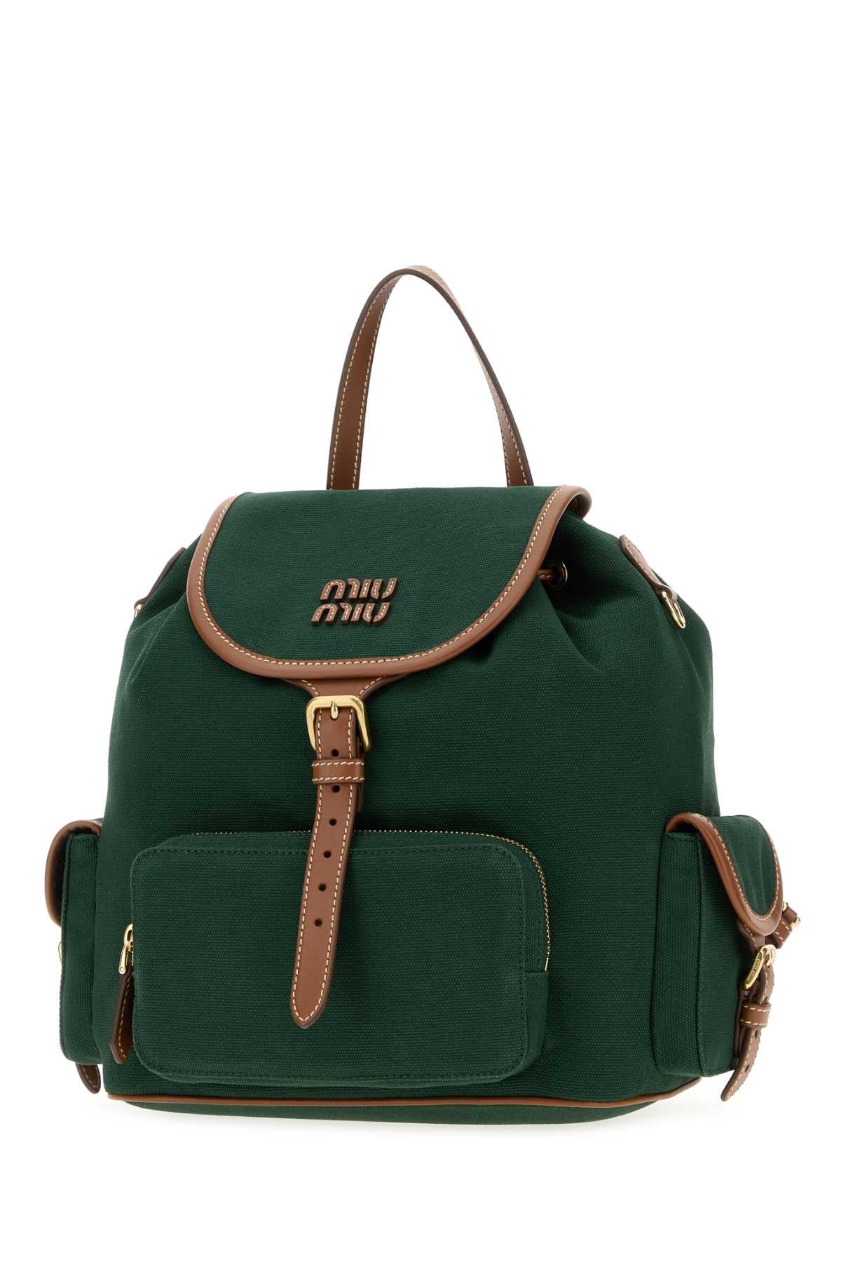 MIU MIU Miu Miu Women Dark Green Canvas Backpack