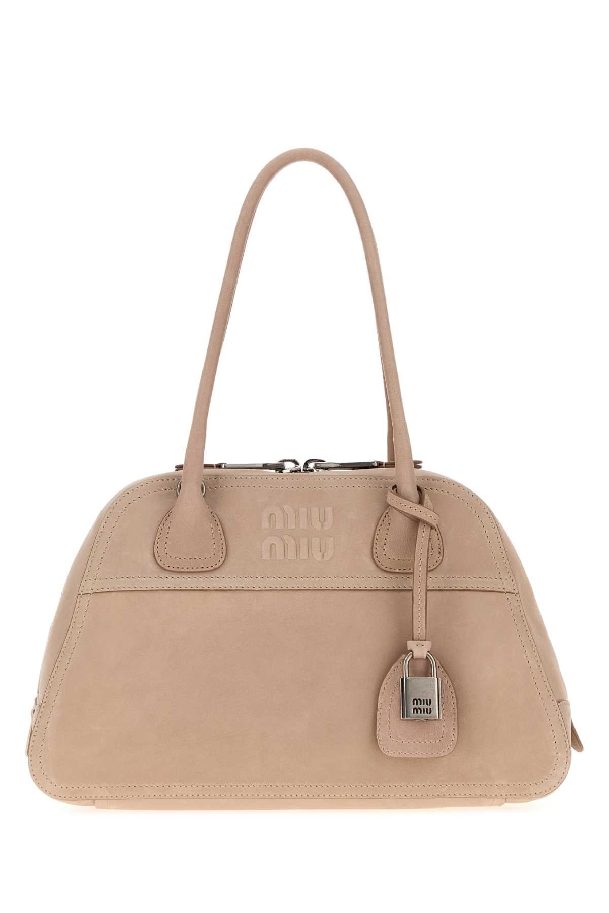 Miu Miu Women Powder Pink Nappa Leather Vivant Shoulder Bag