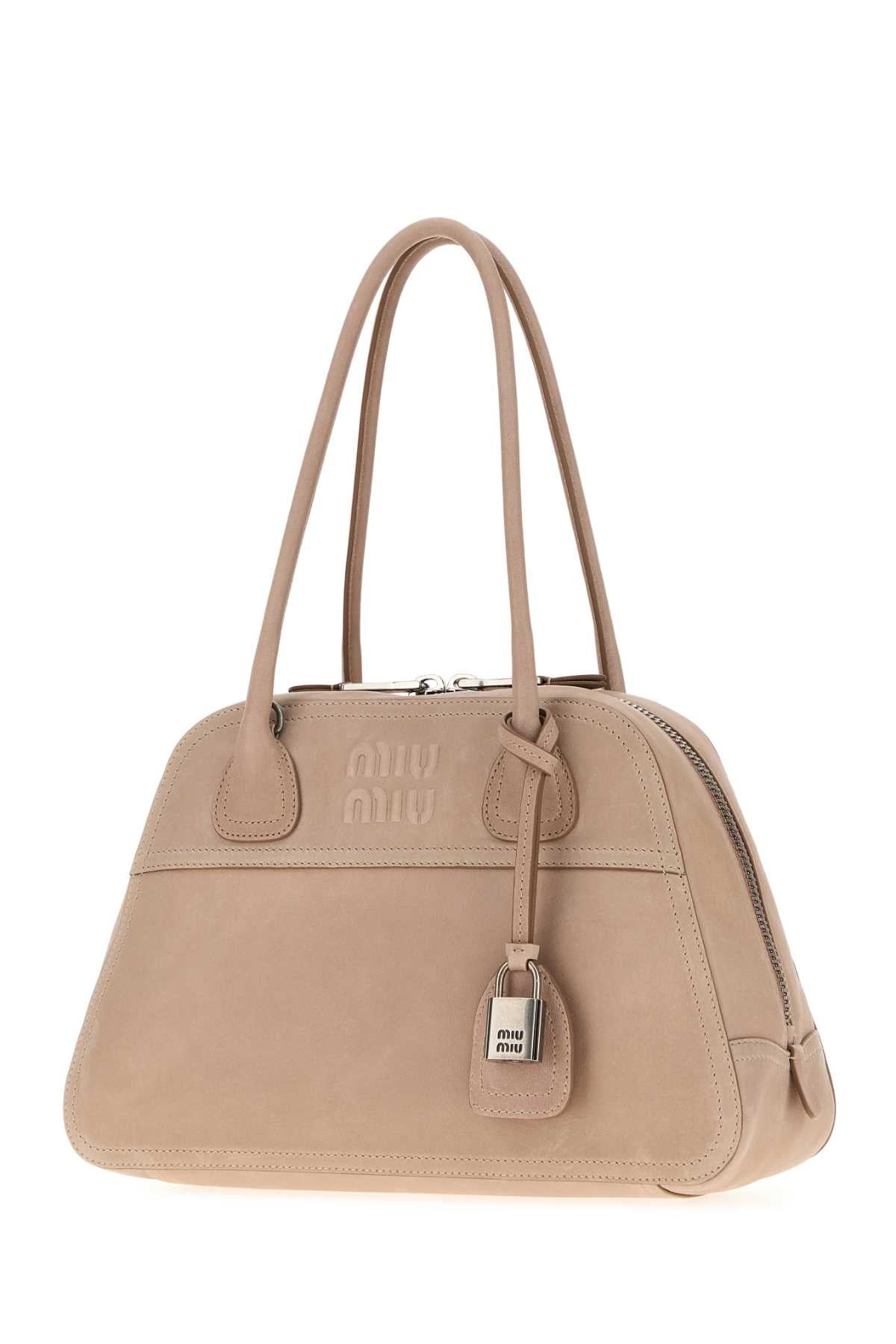 Miu Miu Women Powder Pink Nappa Leather Vivant Shoulder Bag